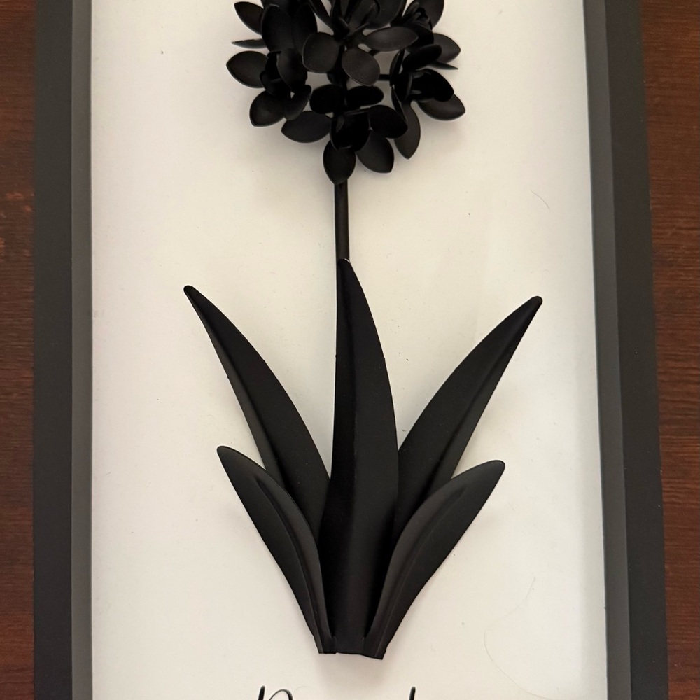 Black Metal Flower Wall Art